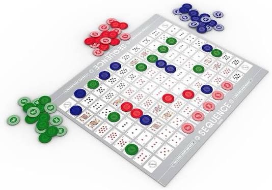 Condition photo showing New/Like New for Jax Giant (aka Jumbo) SEQUENCE Game - Tube Edition with Cushioned Mat (27" x 32") Cards and Chips, Package Colors May Vary.
