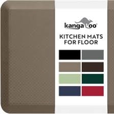 KANGAROO Thick Ergonomic Anti Fatigue Cushioned Kitchen Floor Mats, Standing Office Desk Mat, Waterproof Scratch Resistant Topside, Supportive All Day Comfort Padded Foam Rugs, 17x24, Brown