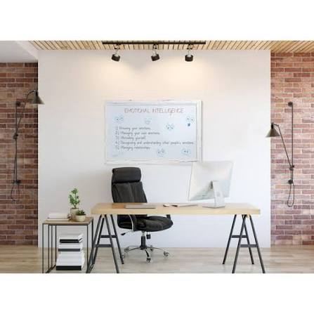 Real Wooden Framed Magnetic Dry Erase Whiteboard, 24" X 36", Vertical/Horizontal Wall Mount, Includes Black Marker, Eraser and 4 Magnets, by Better Office Products (Whitewash)