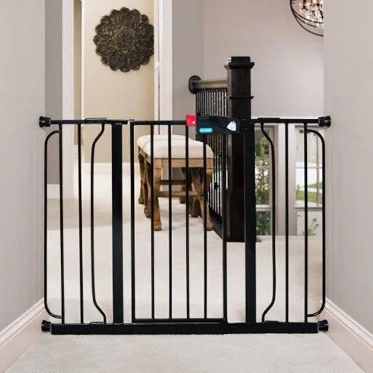 regalo extra wide easy step metal walk through baby gate - black