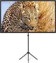 Portable Projector Screen with Stand, Outdoor Movie Screen, 80 Inch 16:9, Light-Weight, Mobile and Compact, Easy Setup and Carrying, Projection Screen with 1.2 Gain Glass Fiber, Idea for Home Cinema.