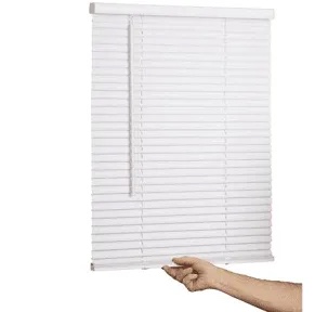 lotus & windoware cordless 1  vinyl mini blind 22  wide x 36  long  white (mlx2236wh)