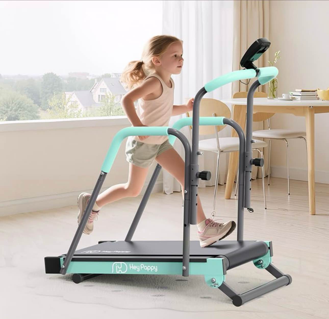 Kids Treadmill, Manual Toddler Treadmills Workout Equipment with Handle Bar Up to 165Lbs Capacity, Walking Pad Treadmill for Kids with 2 Adjustable Incline Mode for Home