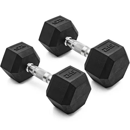 CAP Barbell Coated Dumbbell Weight | Multiple Options Pairs & Sets 25 Pounds 