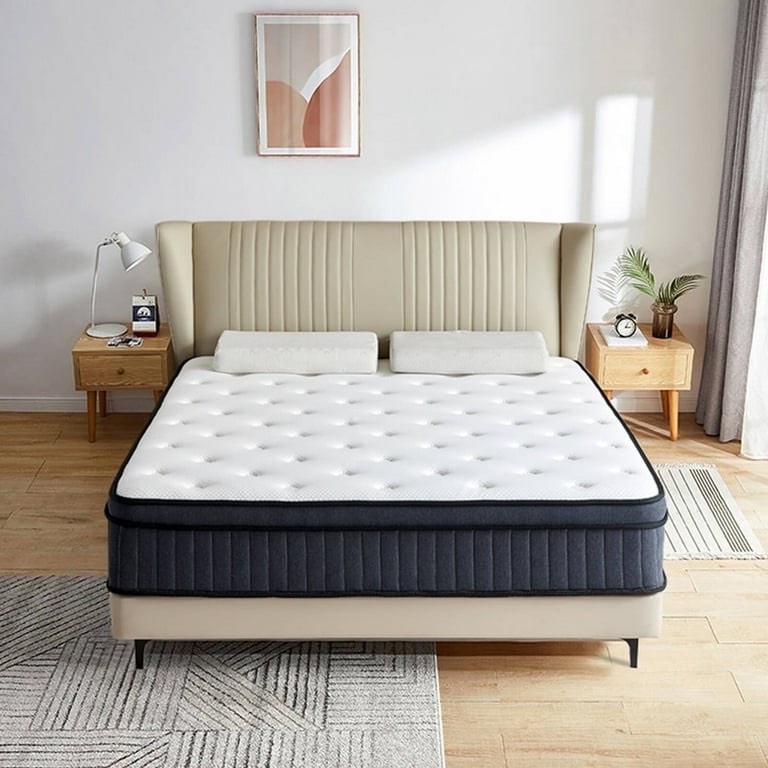 full mattress, 10 inch memory foam mattress in a box, individual pocket spring mattress with motion isolation and pressure relief, medium firm, certipur-us