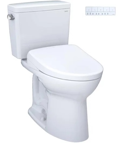 TOTO Drake Elongated Universal Height TORNADO FLUSH Toilet Bowl with CEFIONTECT, WASHLET+ Ready, Cotton White - C776CEFGT40#01 (TWO BOXES)