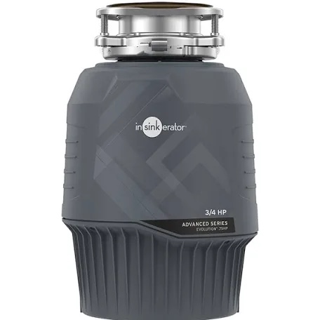 insinkerator - evolution series 3/4 hp continuous feed garbage disposer without power cord - gray