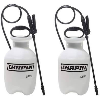 chapin 22000 made in usa value pack of 2 units, 1 gallon lawn and garden pump pressured sprayer, for spraying plants, garden watering, lawns, weeds and pests, translucent white