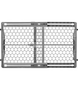 regalo plastic baby safety gate  gray  sturdy plastic frame  ages 6 to 24 months