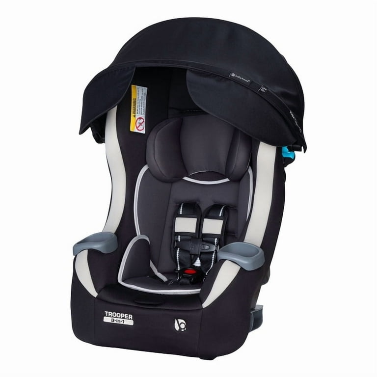 baby trend trooper plus 3-in-1 convertible car seat with canopy for sun protection, dash tan