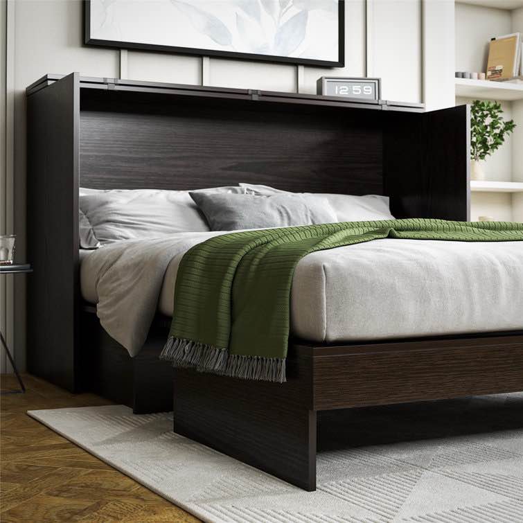 Ashby Queen Cabinet Bed With Storage Drawer, Espresso, Box 1 Of 2