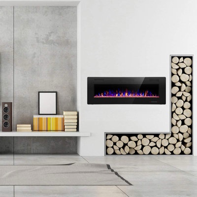 Recessed And Wall Mounted Electric Fireplace