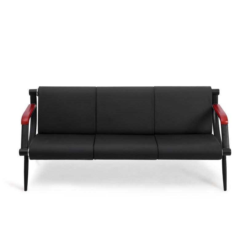 Faux Leather Waiting Room Chair Reception Sofa with Metal Frame