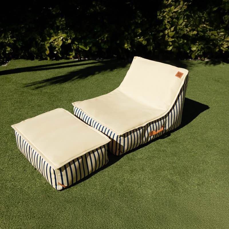 Big Joe Lux Sealander Pool Float and Patio Chair, Cape Stripe, No Inflation Needed