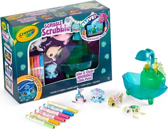 crayola scribble scrubbies glow art set for kids  craft kit with markers  ages 3+