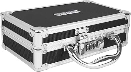 vaultz medicine safe case w/combination lock - pack of 1 cases, 8.35 x 5 x 2.5" - black