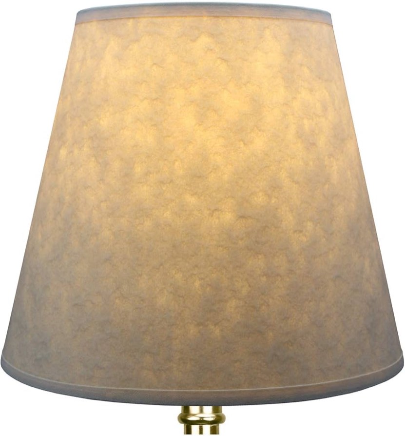 5"x8"x7" Empire Light Oatmeal Linen Fabric Clip-On Lampshade, | Fits Regular "Edison" bulbs | Hardback lamp shade with Fabric Liner and Dual Clip