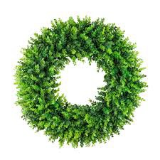 DDHS 20'' Boxwood Wreaths Front Door Artificial Spring Wreath. Wreaths for Front Door Farmhouse Wedding Green Year Round Indoor Outdoor for Summer Wreath St Patricks Day Decorations -(Hello Sign)