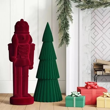 28" Flocked Christmas Decorative Nutcracker - Wondershop Red