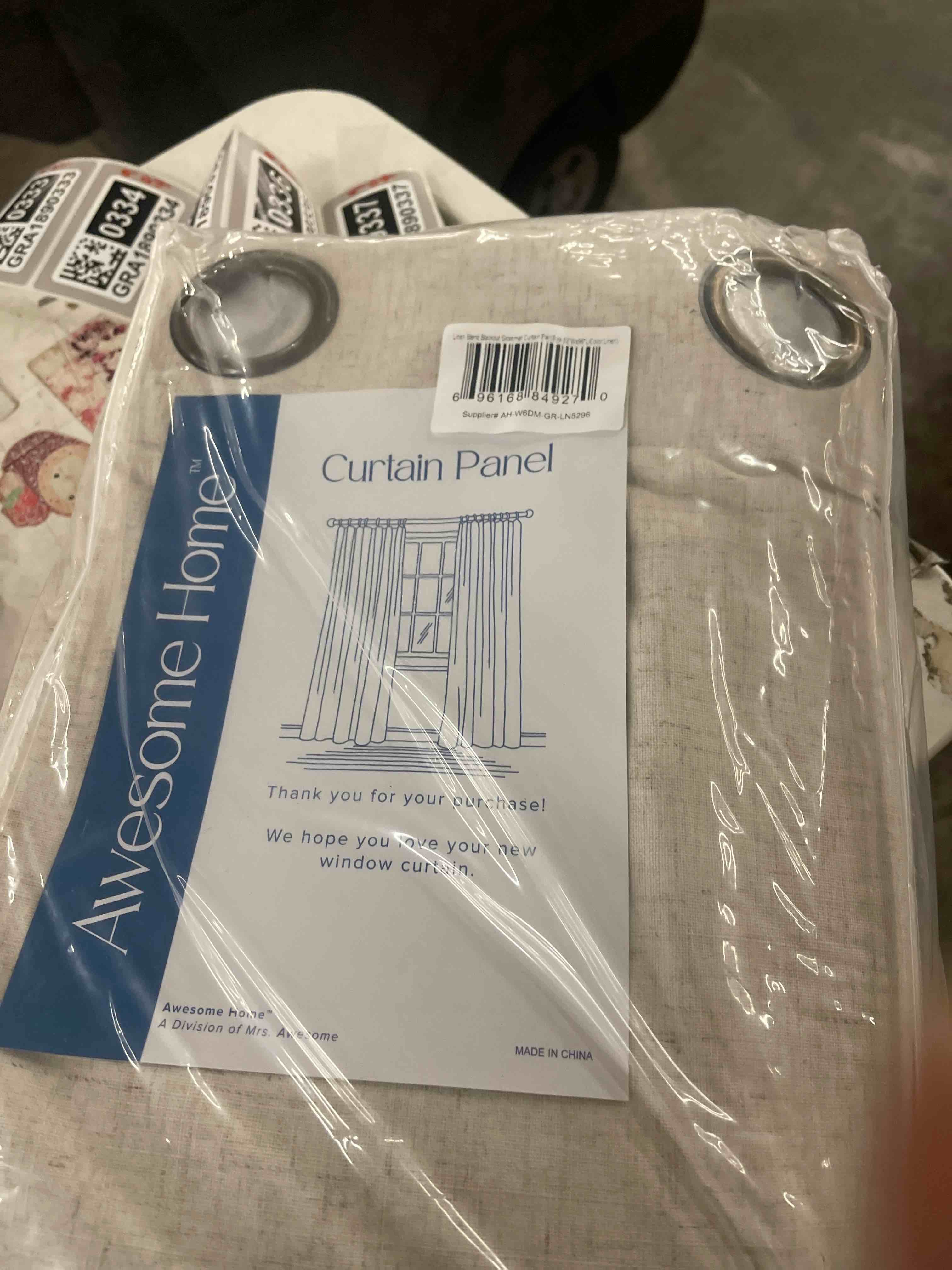 Condition photo showing New/Like New for Awesome Home Linen Slub Set of 2 Blackout Curtain Panels