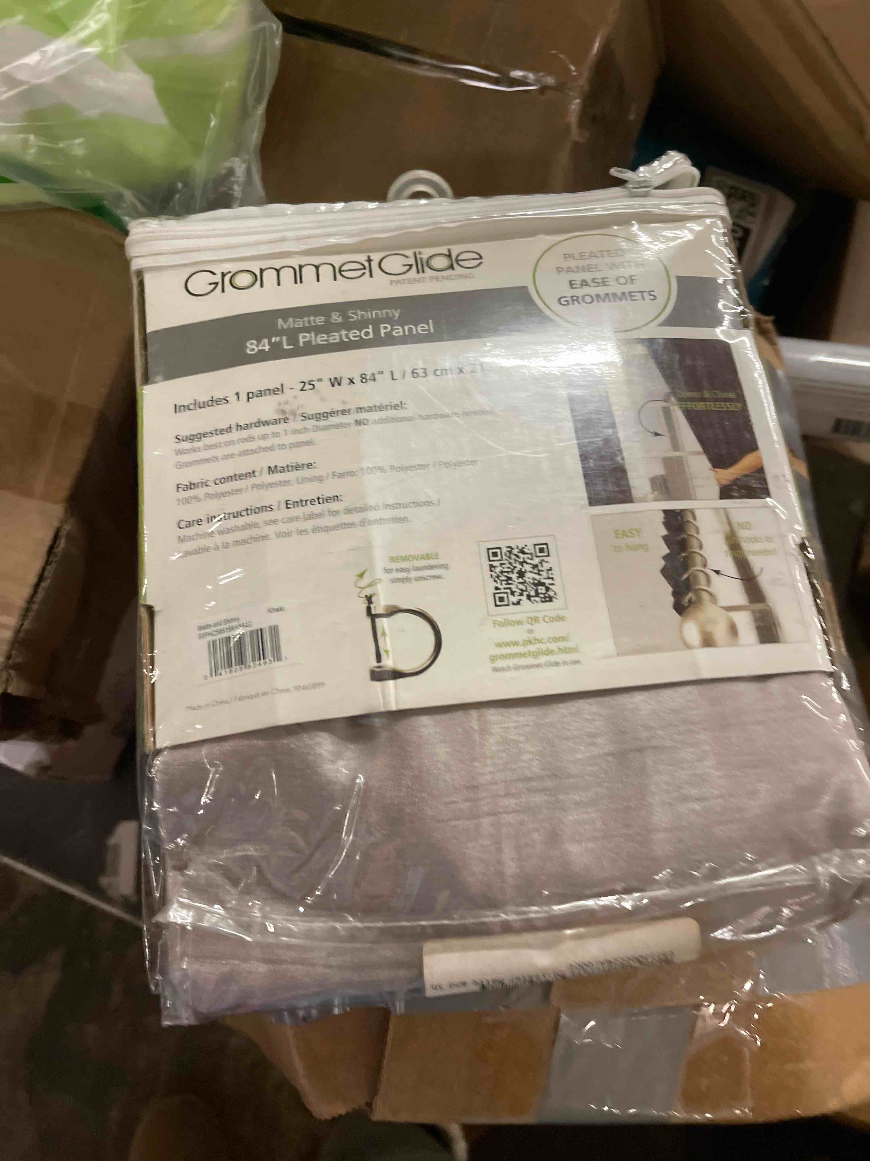 Condition photo showing New/Like New for Peking Handicrafts, Inc. Peking Handicraft Polyester Matte and Shiny Grommet Glide Curtain Panel