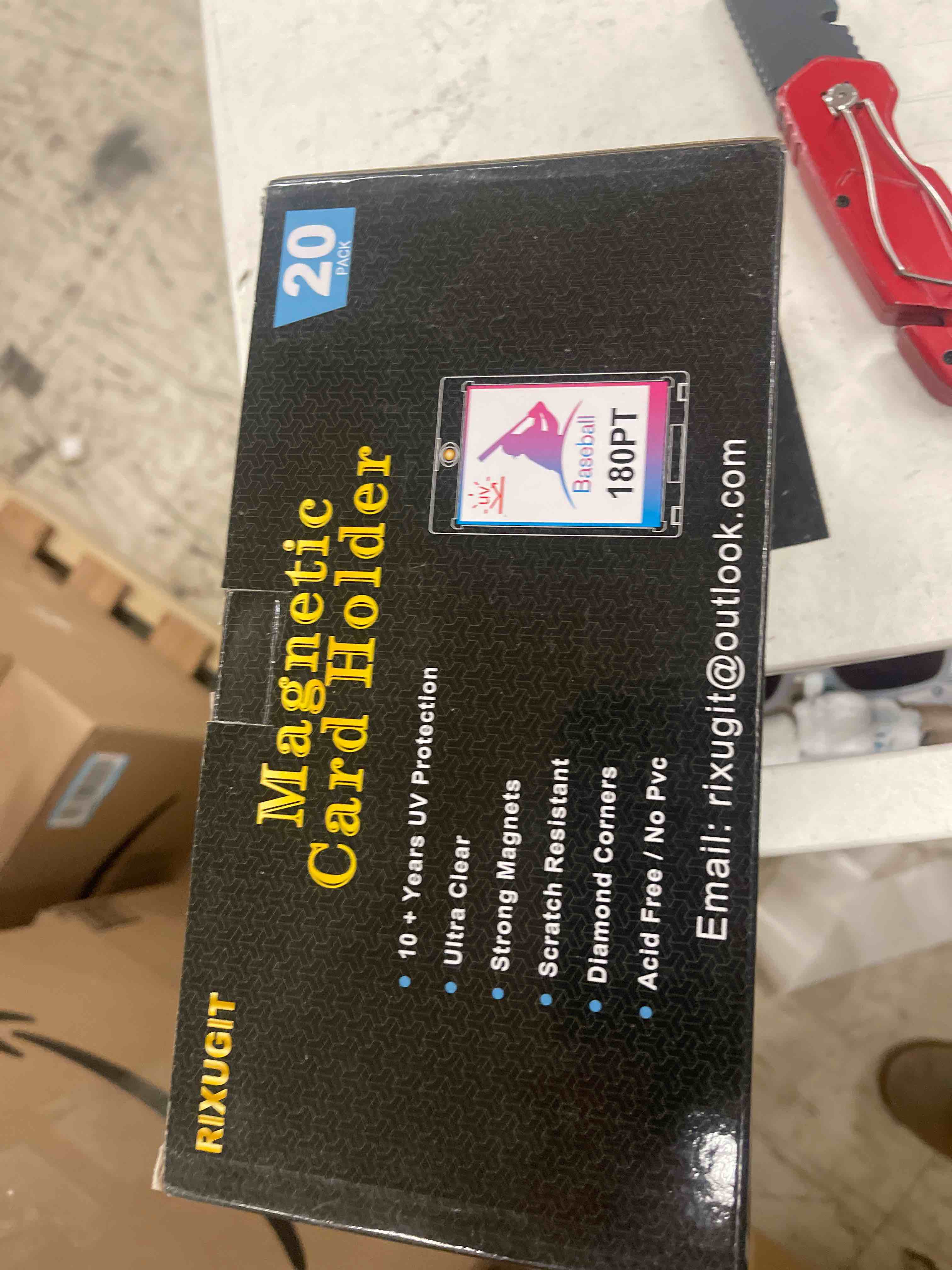 Condition photo showing New/Like New for 20-Pack Magnetic Card Holder for Trading-Cards - 180pt Clear Trading Card Sleeves, Magnetic Card Case for Baseball Cards, Card Protectors Hard Plastic, Display Case for Game Cards and Sports Cards