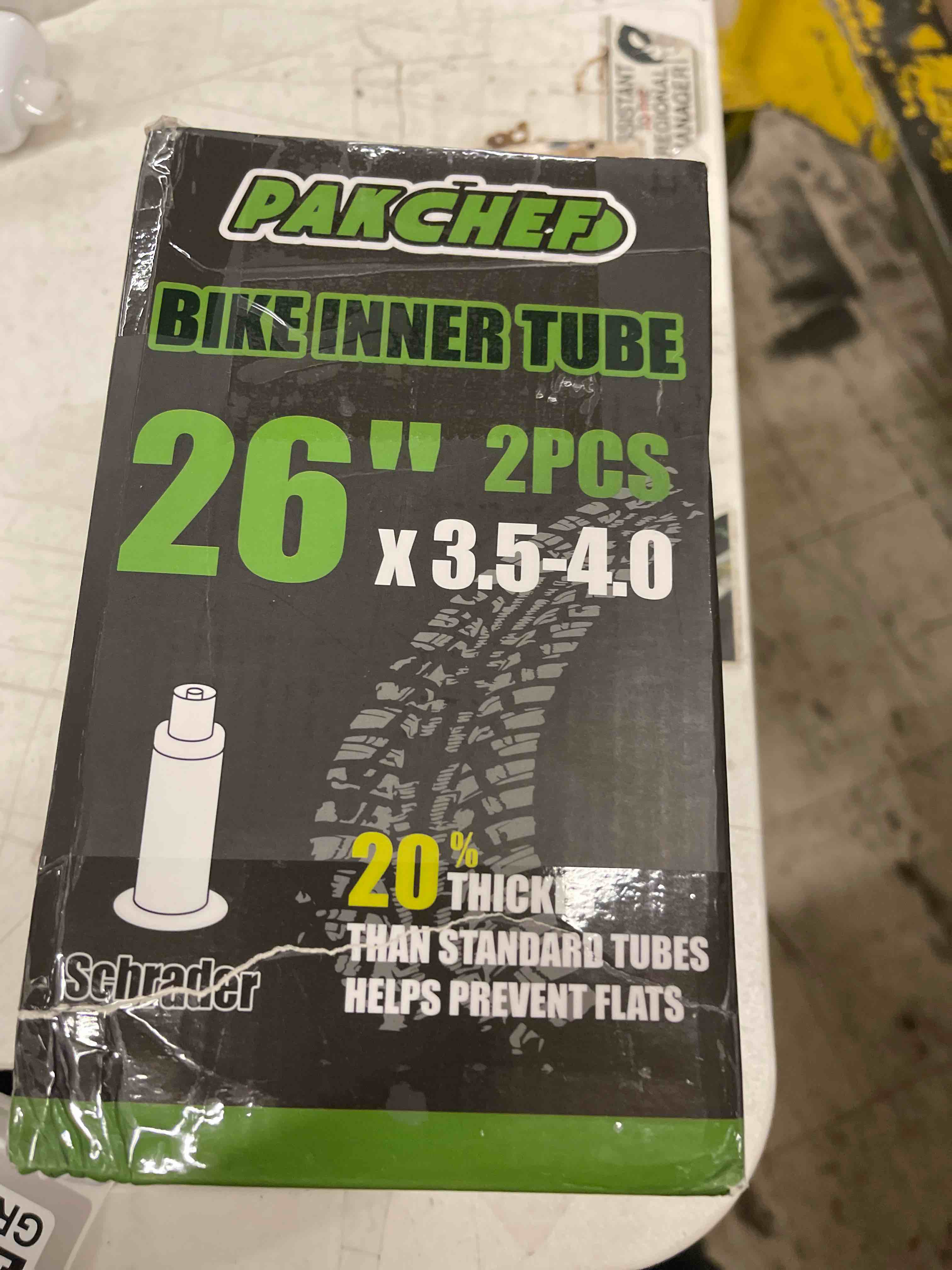 Condition photo showing New/Like New for Heavy Duty Bike Inner Tube 26 x 1.75/1.95/2.10/2.125, Schrader Valve, Thick Bicycle Tube Compatible with Road MTB Cruisers Bikes