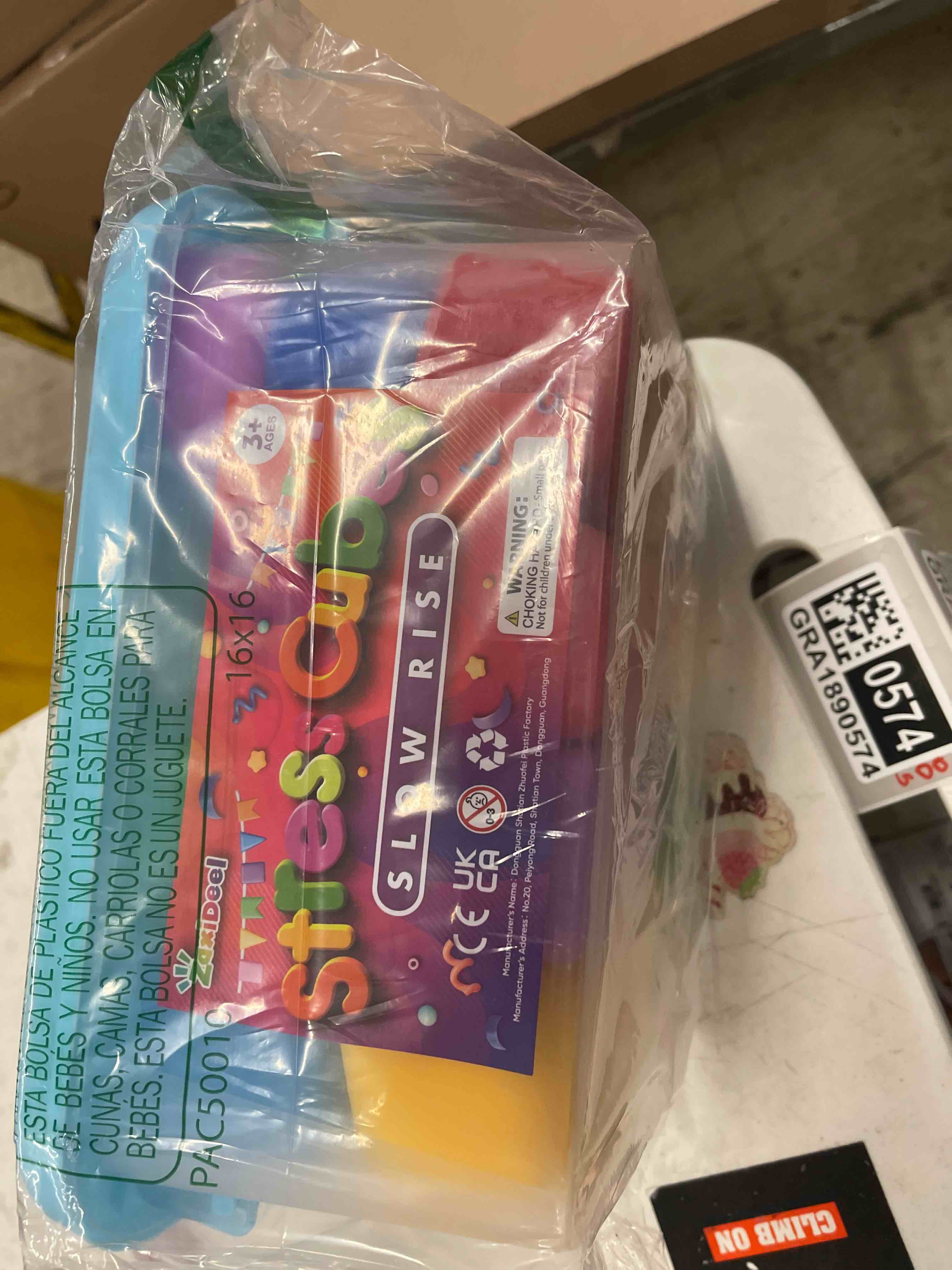 Condition photo showing New/Like New for 24 Pack Slow Rising Stress Cube, Large Size Dough Stress Balls Fidget Toys for Anxiety Relief, Pull Stretch Fidgets for Classroom Prize Box Toys, Classroom Reward for Student