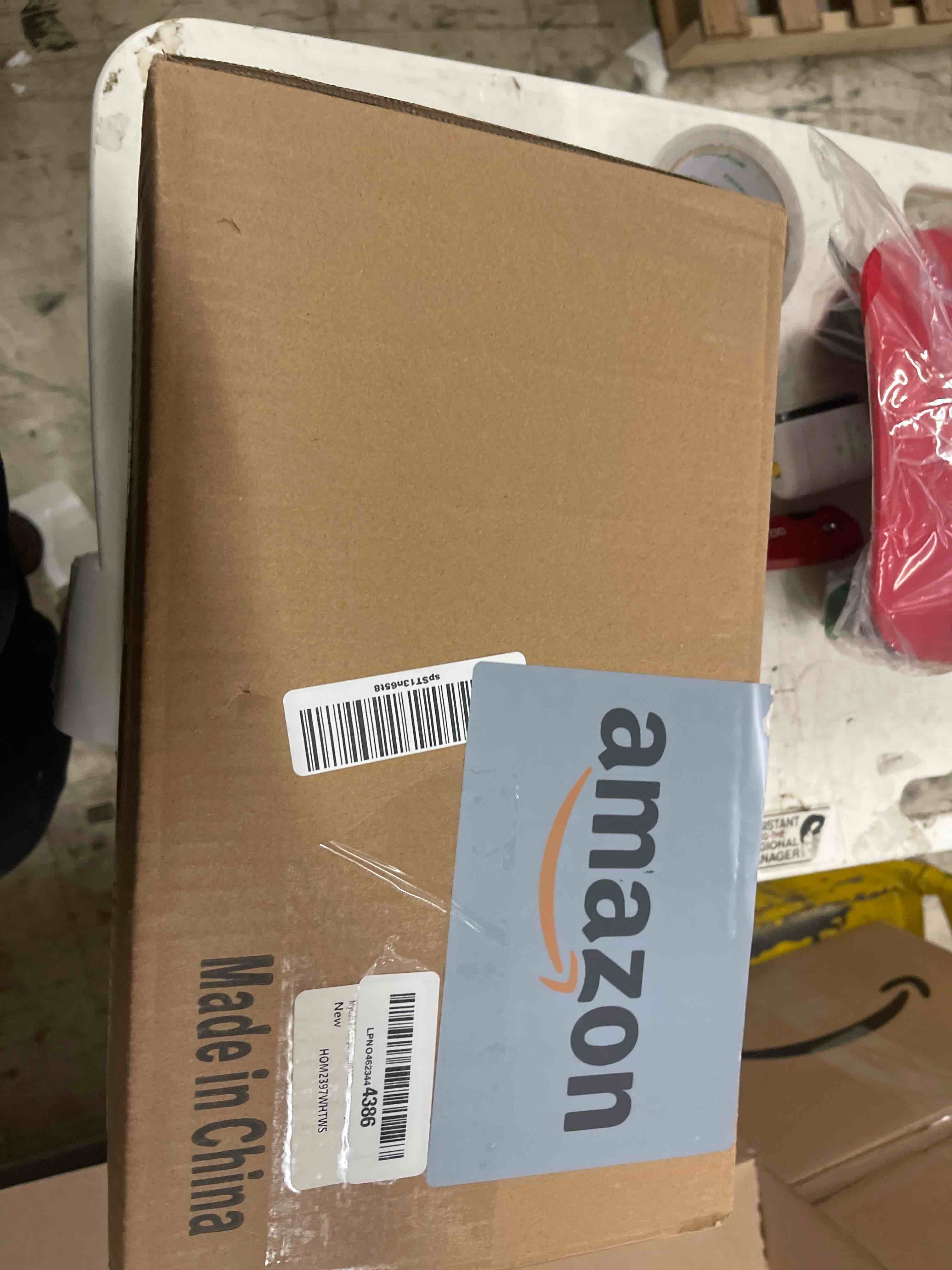 Condition photo showing New/Like New for MyGift 7-Compartment Shabby Whitewashed Solid Wood Jewelry/Cosmetics Vanity Organizer Rack with 4 Vintage Storage Drawers