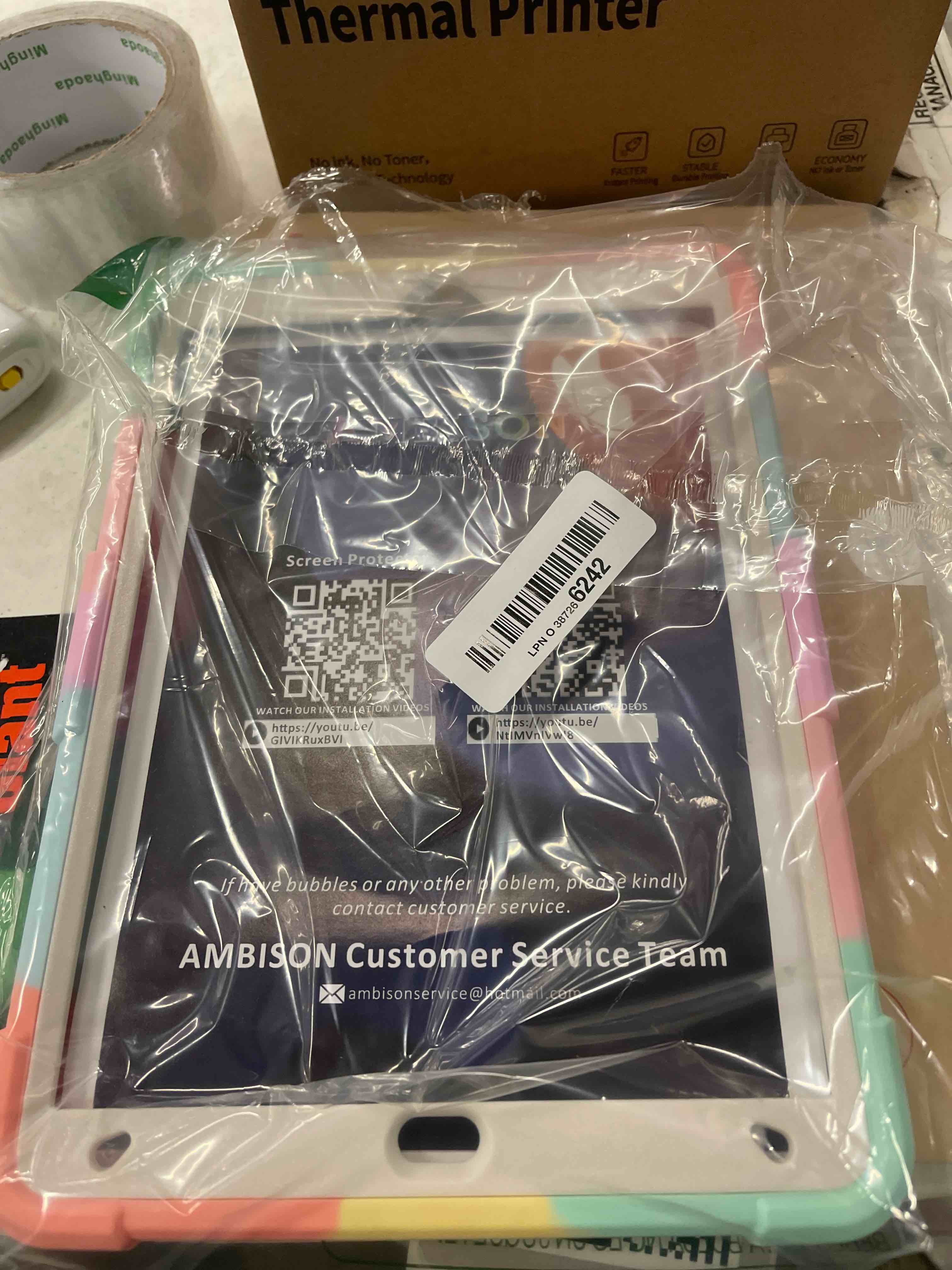 Condition photo showing New/Like New for Ambison Case for iPad (A16) 11th/10th Generation (2025/2022) 11''/10.9'' for Kids Girls with 9H Tempered Glass Screen Protector, Heavy Duty Protective with Butterfly Stand, Carrying Strap-Multicolor