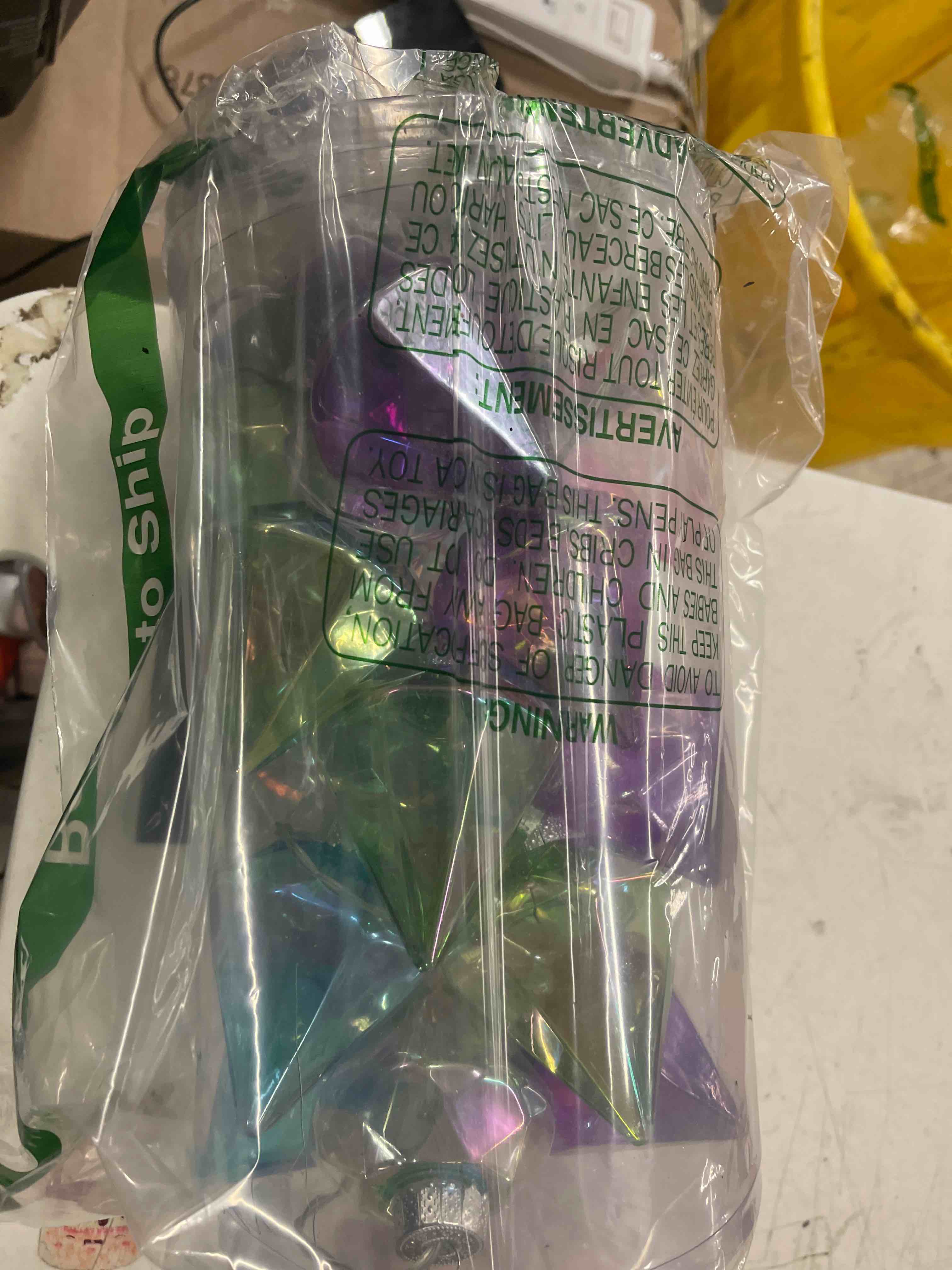 Condition photo showing New/Like New for Amooca Christmas Balls Ornaments Hanging Garland Decorations with LED Lights 20pc 12.2ft for Window Wall Stair Railing Xmas Tree Holiday Party Home Decor with Timer Colorful Rainbow Pyramid Balls