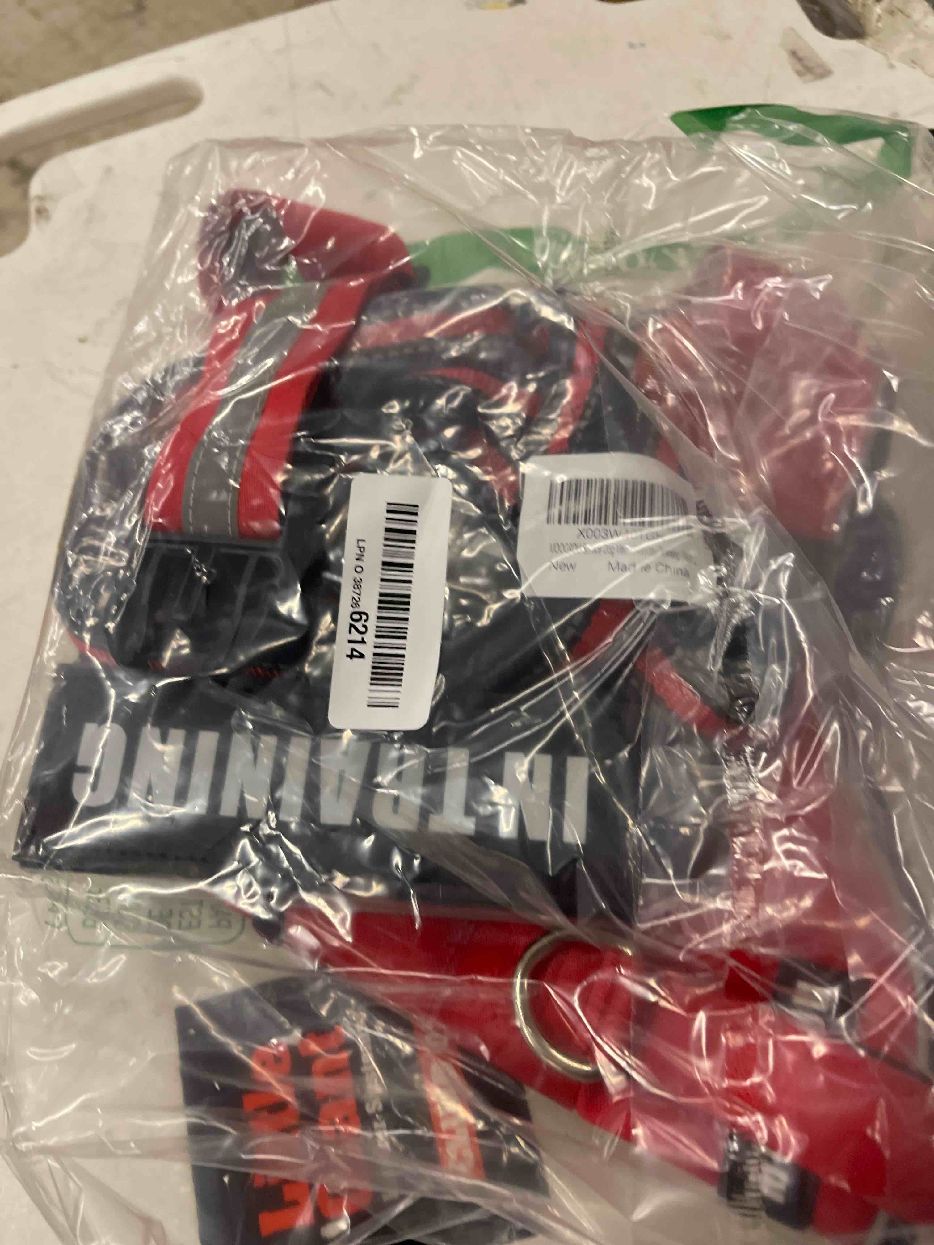 Condition photo showing New/Like New for Service Dog Vest Harness and Leash Set+10 Patches,No Pull&Adjustable Reflective Dog Harness with Soft Padded Handle for Training/Everyday,Fit Small/Medium/Large/Extra-Large Dogs(Red L) Large Red