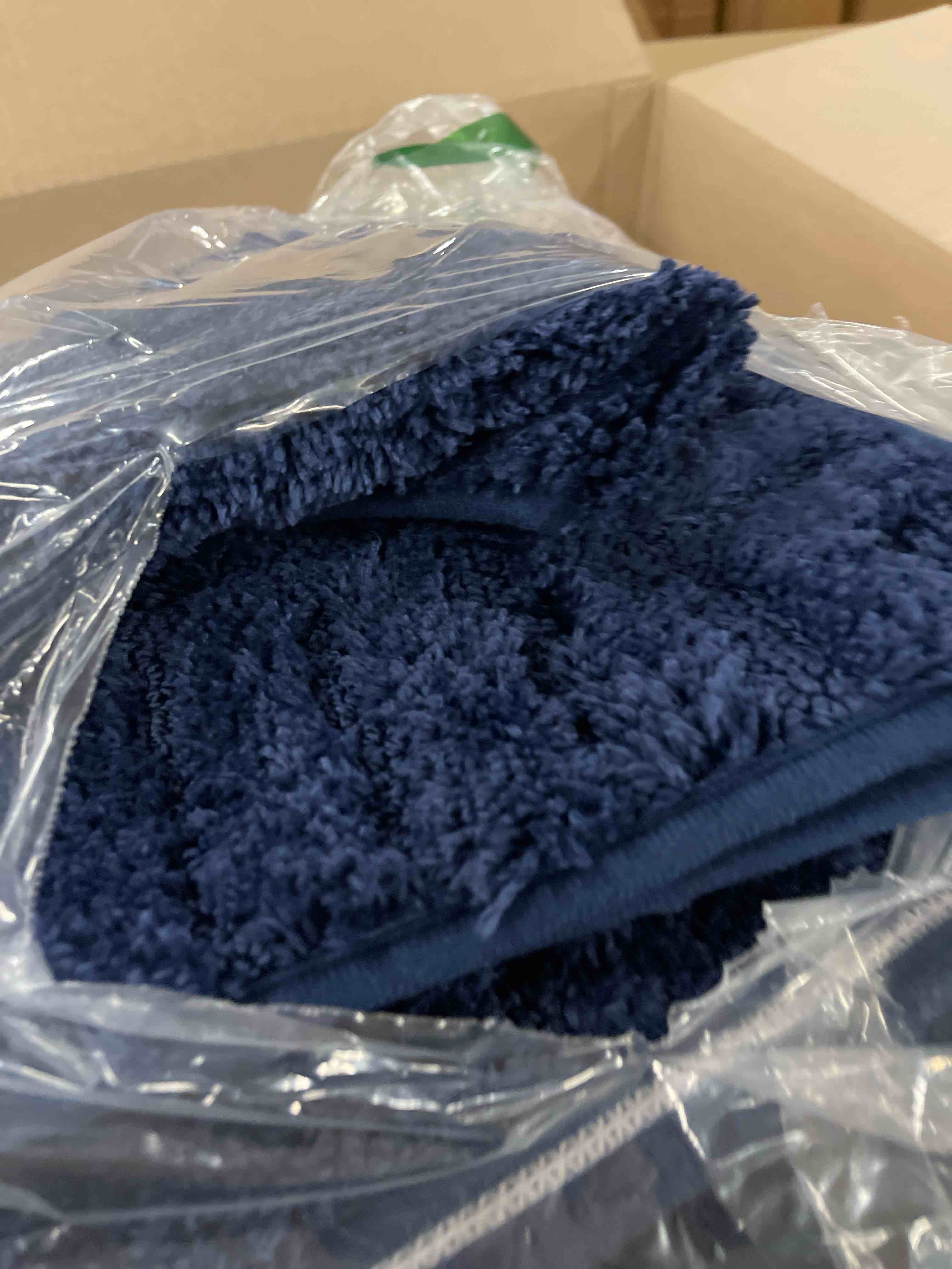 Garland Rug Traditional Nylon Washable Navy 4 Piece Set - Lid, Contour, 2 Bath Rugs - Soft, Absorbent, and Stylish for Your Bathroom