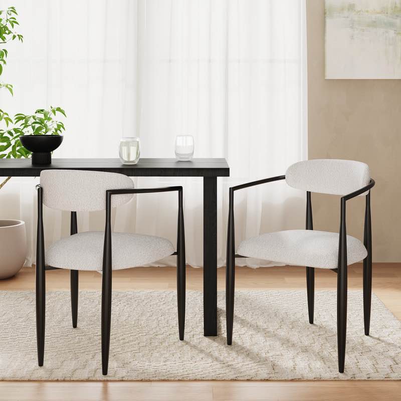 clivia fabric upholstered back armchair dining chair set of 2 (set of 2)