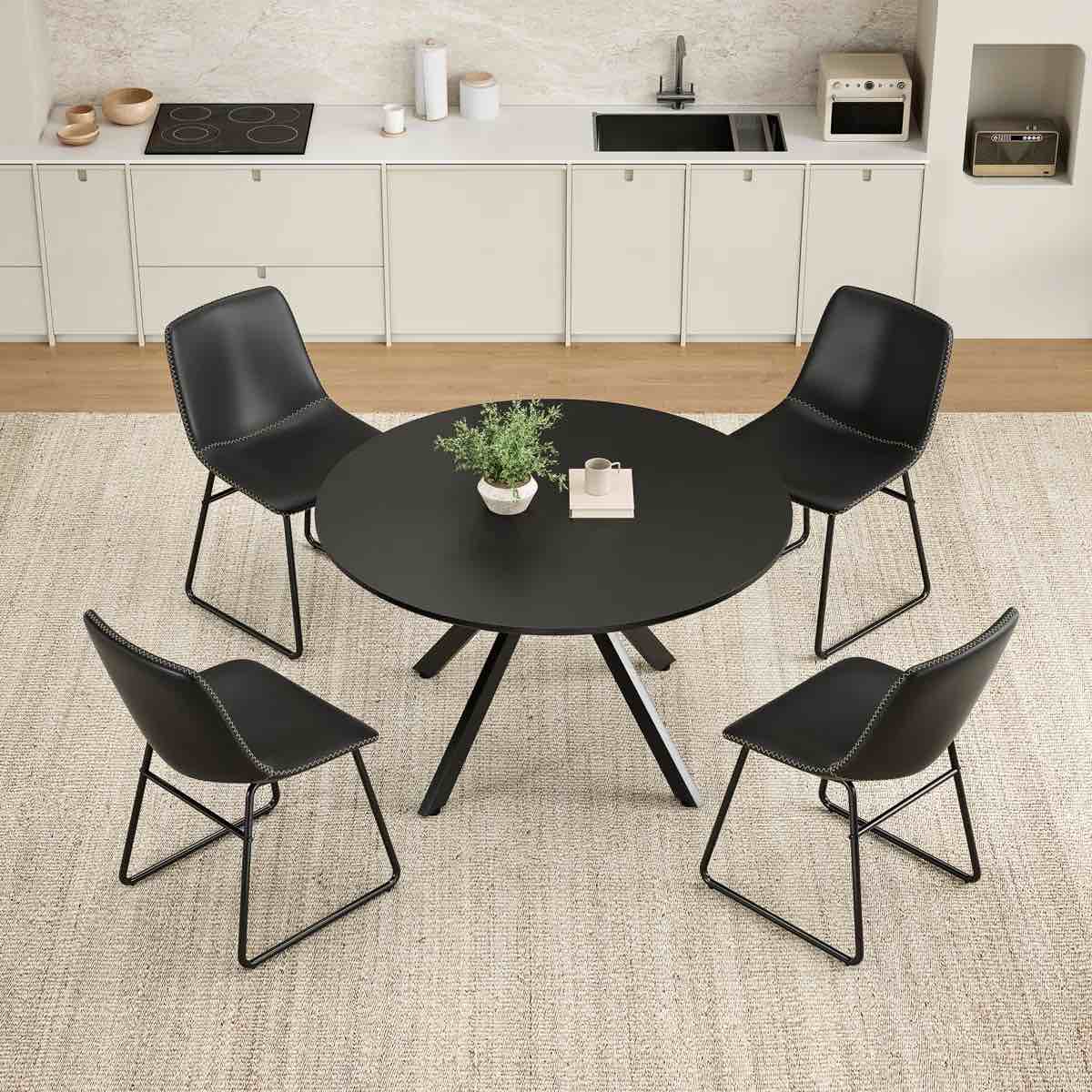 Ipke Faux Leather Upholstered Dining Chair (Set of 4)