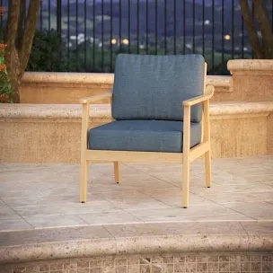 Amala Outdoor Sunbrella® Seat/Back Cushion Navy Blue Set of 2