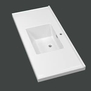 swiss madison 47.56'' single bathroom vanity top in glossy white with sink