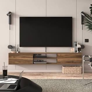bella floating tv stand up to 80" tv's modern media