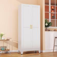 Winston Porter 74.8'' Tall Steel Pantry Cabinet with 5 Adjustabel Shelves for Kitchen and Home Office
