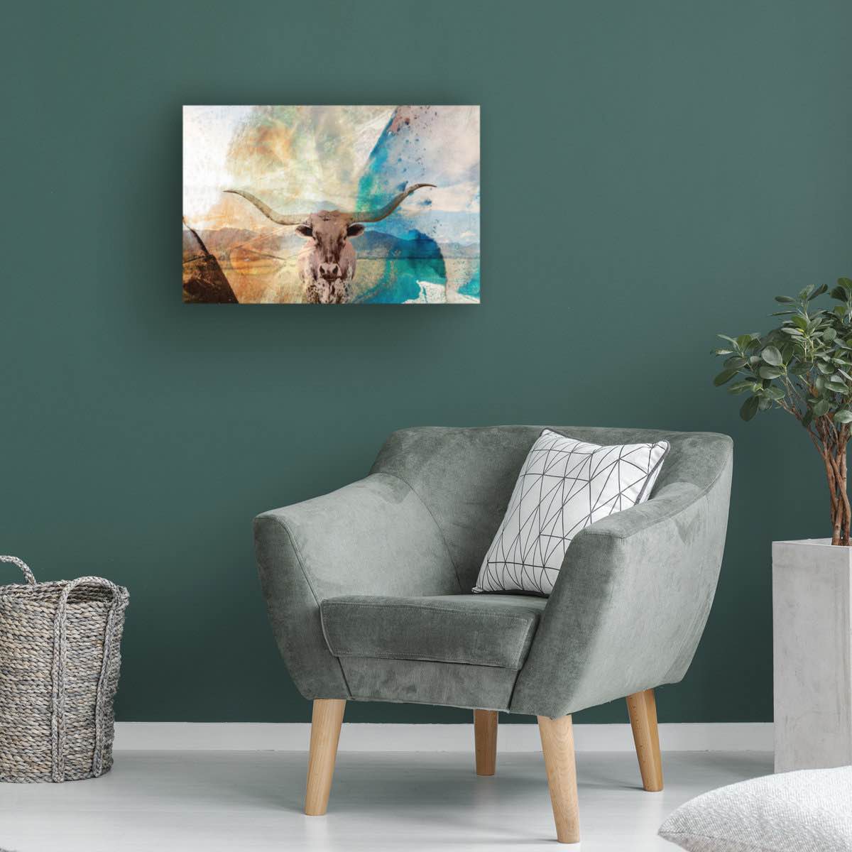 '' Longhorn '' 30x47 Canvas by Sisa Jasper