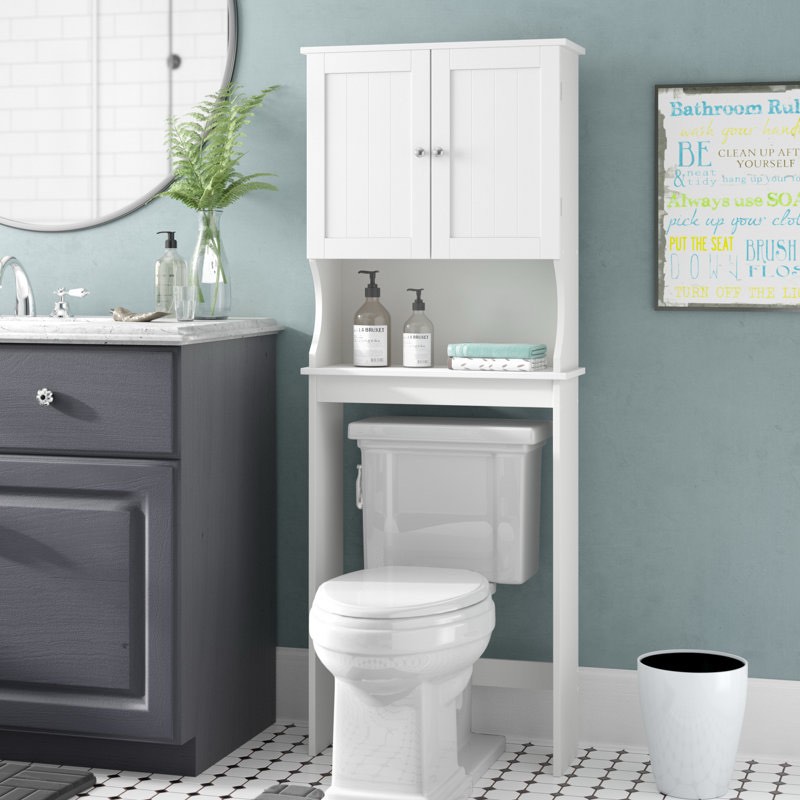 23.75'' W x 62.25'' H x 8.88'' D Over-The-Toilet Storage White 