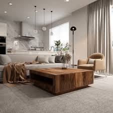 Caidyn Modern Solid Wood Square Coffee Table