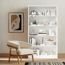 Cremorne Modern Standard Bookcase White 