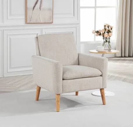 mainstays round arm accent chair, ivory linen