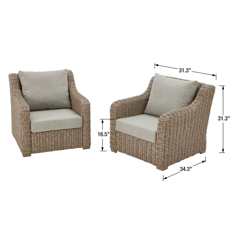 Condition photo showing New/Like New for better homes & gardens bellamy outdoor 2pk lounge chairs, gray