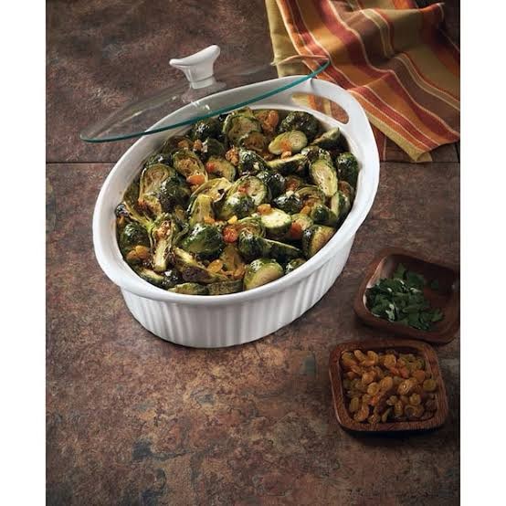 corningware french white 2.5 quart oval baking dish with glass lid