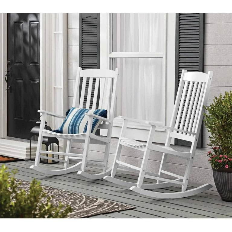 (2 pack) mainstays outdoor wood porch rocking chair