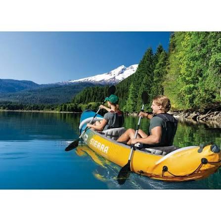 intex sierra k2 2-person inflatable kayak with accessory kit, oars and hand pump - exclusive colors