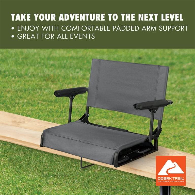 Condition photo showing New/Like New for ozark trail hard arm stadium seat, gray