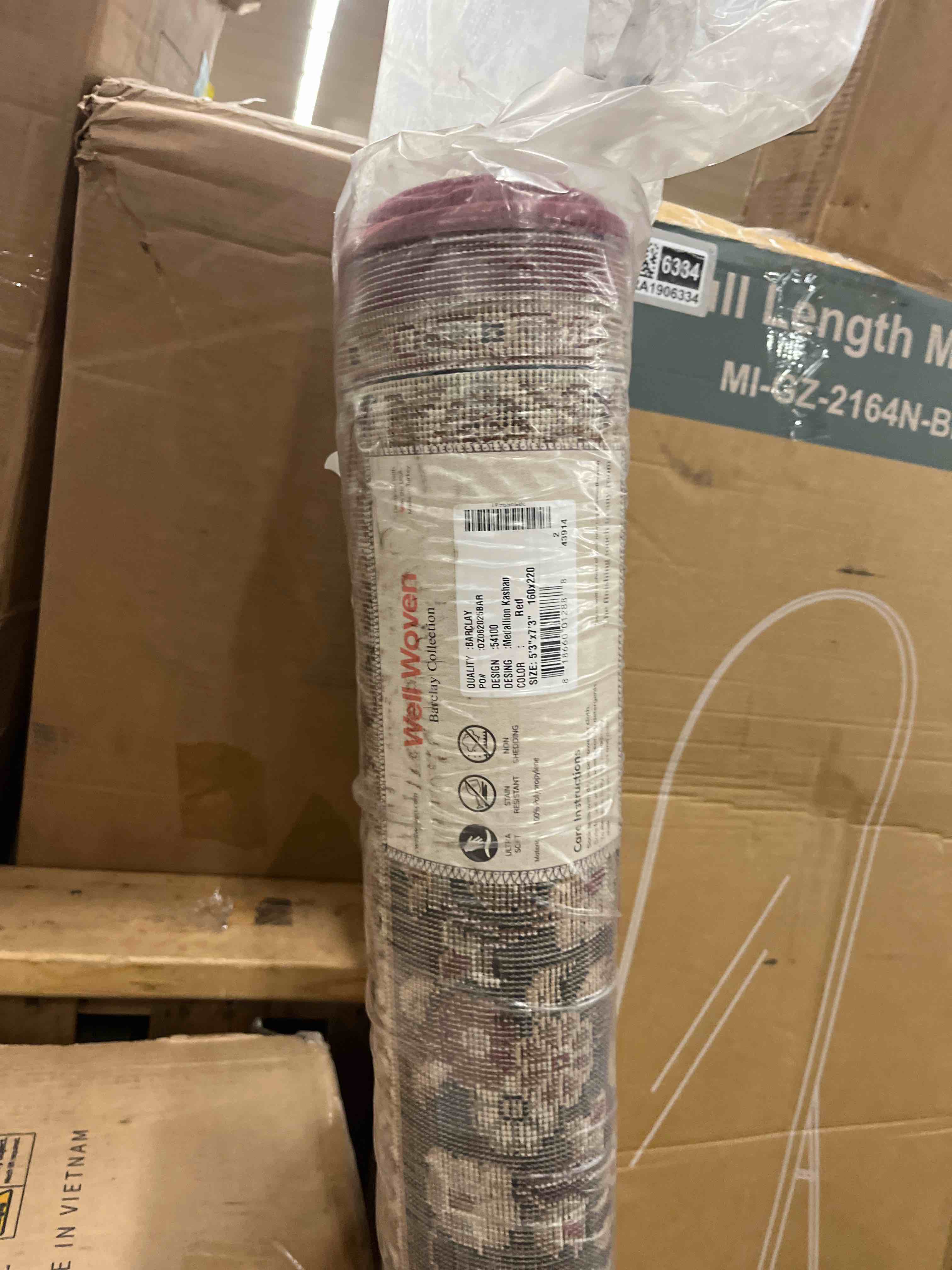Condition photo showing New/Like New for well woven barclay medallion kashan red traditional area rug (5'3" x 7'3")